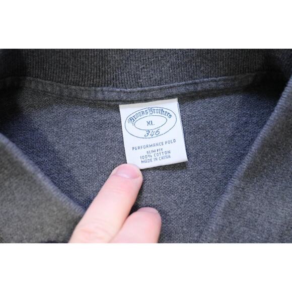 Brooks Brothers Golf Polo 346 Slim Fit GrayShort Sleeve Mens Size XL - Picture 7 of 8